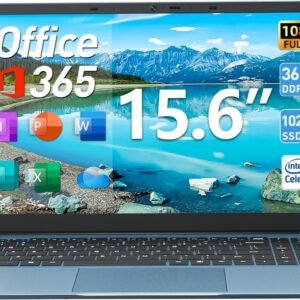 15.6 Inch Laptops, Windows 11 Laptop Computers with 36GB RAM 128GB EMMC+1024GB SSD, Celeron N5095 Quad-Core, Portable Notebook, 1 Year Office 365, 7000mAh Battery, WiFi 6, USB 3.2, HDMI, Type-C
